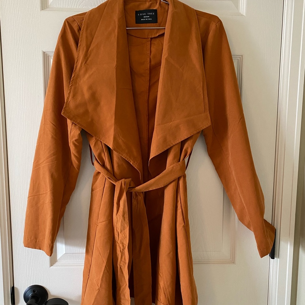 Love Tree Draped Trench Coat